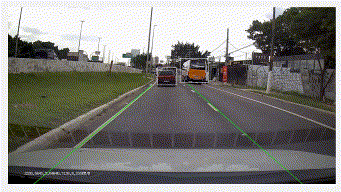 Ônibus trocando de faixa